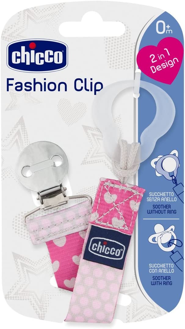Chicco Fashion Clip - Porta succhietto Rosa - Farmacia di Regoledo Srl
