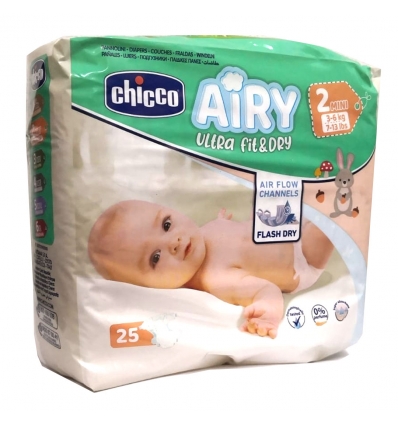 Chicco - Airy pannolini MINI 3-6 kg 25 pezzi - Farmacia di Regoledo Srl