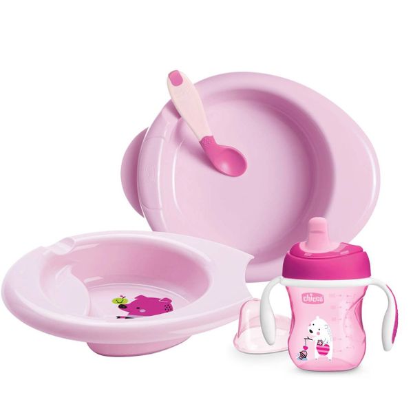 Chicco - Set pappa 6+ mesi Rosa - Farmacia di Regoledo Srl