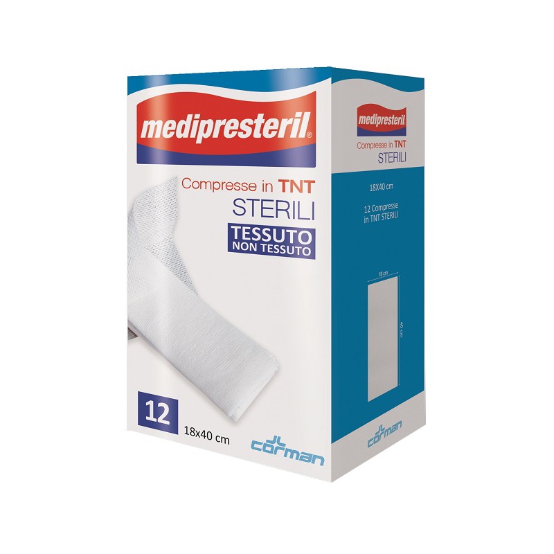 COMPRESSE STERILI TNT MEDIPRESTERIL 18X40 CM 12 PEZZI - Farmacia di Regoledo Srl