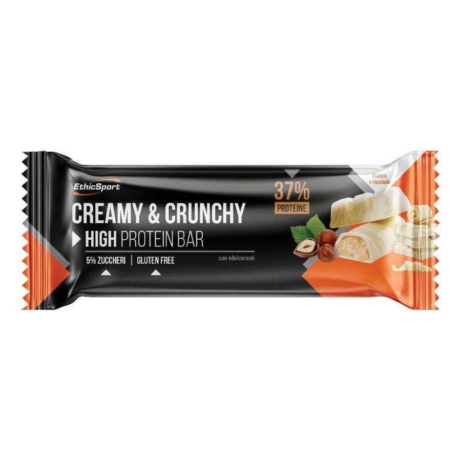 Ethicsport - Creamy&Crunchy - Barretta proteica Cioccolato bianco e Nocciola 30 grammi - Farmacia di Regoledo Srl