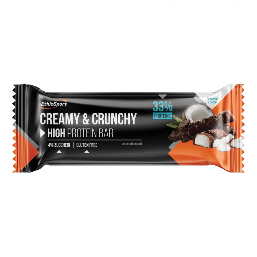 Ethicsport - Creamy&Crunchy - Barretta proteica Fondente e Cocco 30 grammi - Farmacia di Regoledo Srl