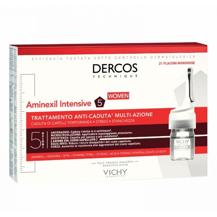 Dercos - Aminexil Clinical 5 Donna - Trattamento anticaduta - 21 fiale - Farmacia di Regoledo Srl