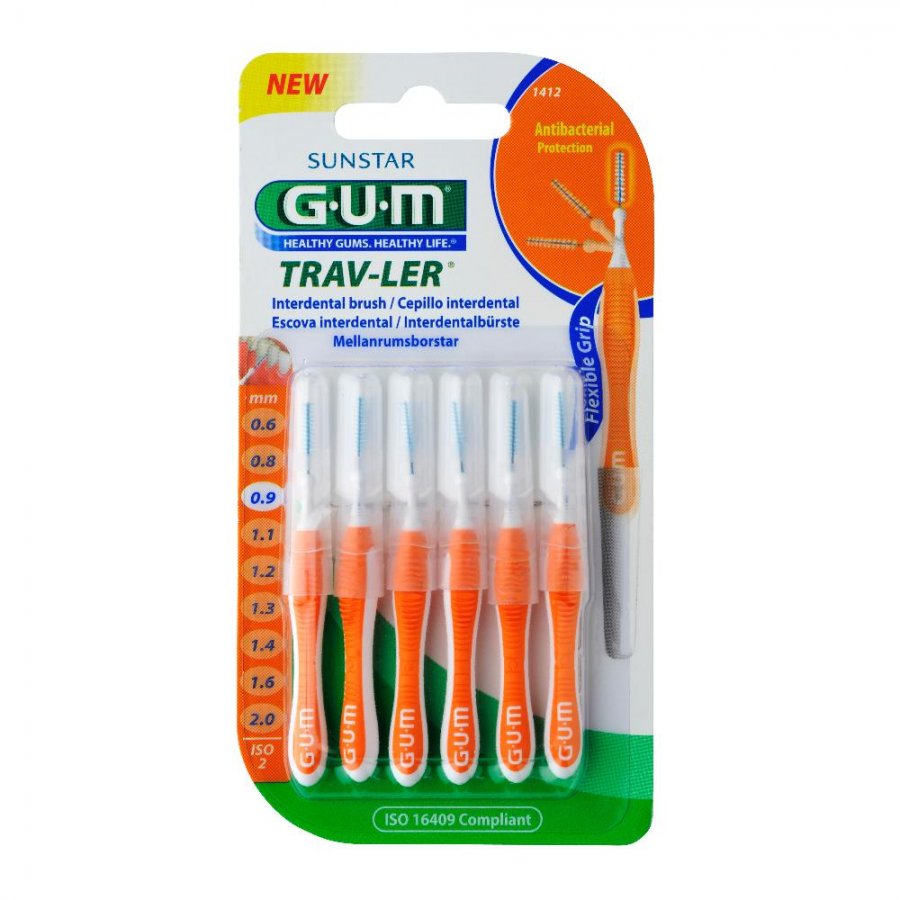Gum - Scovolino Traveller 0,9 - 6 pezzi - Farmacia di Regoledo Srl