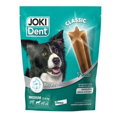 Joki dent Classic - 7 Stick per l'igene orale per cane da 12 a 25 kg - Farmacia di Regoledo Srl