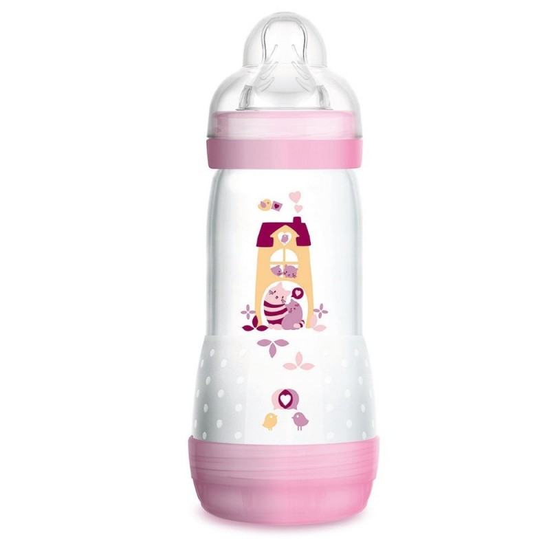 Mam Easy Start - Biberon anticolica con tettarella in silicone 320ml - Rosa - Farmacia di Regoledo Srl