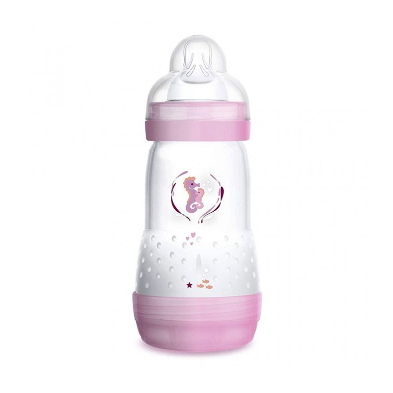Mam Easy Start - Biberon anticolica tettarella in silicone 260ml - Rosa - Farmacia di Regoledo Srl