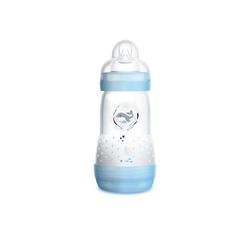 Mam Easy Start - Biberon anticolica tettarella in silicone 260ml - Azzurro - Farmacia di Regoledo Srl