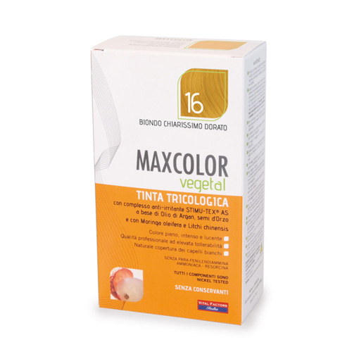 Maxcolor Vegetal - Tinta Tricologica - Colorazione 16 Biondo chiarissimo dorato - 140 ml - Farmacia di Regoledo Srl
