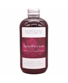 Nasoterapia - Ricarica diffusore a bastoncini Rosso prezioso - Rosè d'uva e legni pregiati - 250 ml - Farmacia di Regoledo Srl