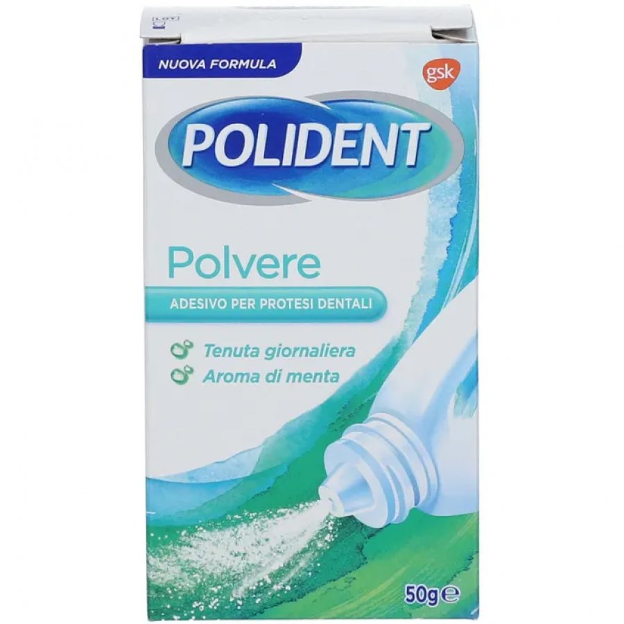 Polident - Polvere adesiva per protesi.- Gusto menta 50g - Farmacia di Regoledo Srl