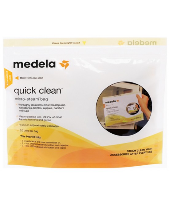Medela - Quick clean sacca per sterilizzazione a microonde - 5 pezzi - Farmacia di Regoledo Srl