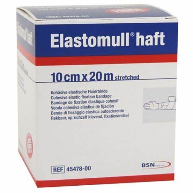BENDA ELASTICA AUTOADESIVA PER FISSAGGIO MEDICAZIONI ELASTOMULL HAFT LF ALTEZZA 10 CM LUNGHEZZA 20 M - Farmacia di Regoledo Srl