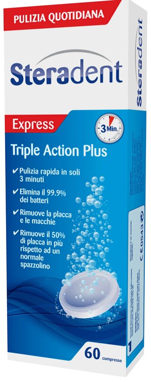 Steradent - Triple Action plus - 60 compresse pulenti - Farmacia di Regoledo Srl