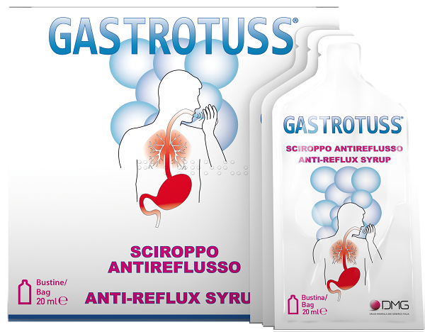 SCIROPPO ANTIREFLUSSO GASTROTUSS 25 BUSTINE MONODOSE 20 ML - Farmacia di Regoledo Srl
