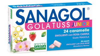 SANAGOL GOLA TUSS JUNIOR FRAGOLA 24 CARAMELLE - Farmacia di Regoledo Srl