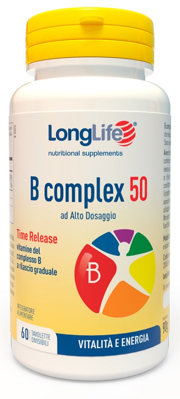 LONGLIFE B COMPLEX 50 RILASCIO GRADUALE 60 TAVOLETTE DIVISIBILI - Farmacia di Regoledo Srl