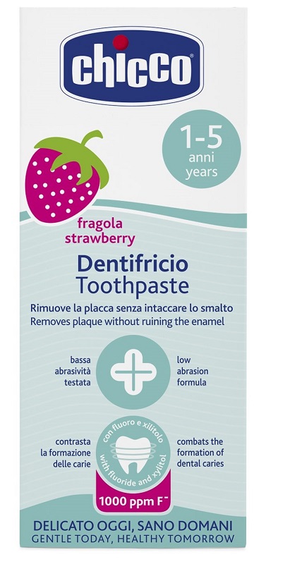 Chicco - Dentifricio 12+ mesi con Fluoro - Gusto Fragola 50 ml - Farmacia di Regoledo Srl
