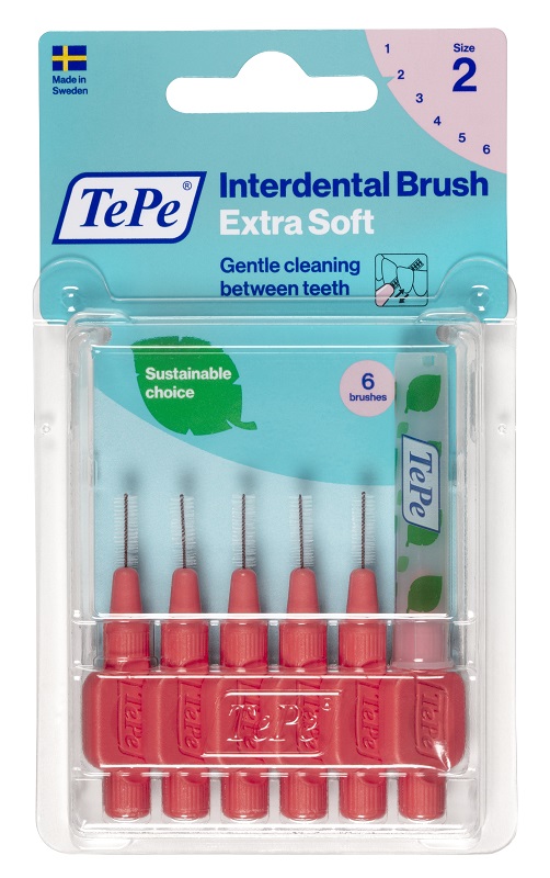 Tepe - Scovolino Extrasoft Rosso 0,5 mm - Misura 2 - 6 pezzi - Farmacia di Regoledo Srl