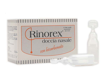 FIALA PER DOCCIA NASALE RINOREX BICARBONATO 15 FIALE 5 ML - Farmacia di Regoledo Srl