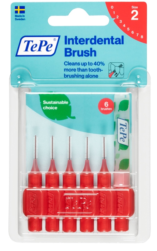 Tepe - Scovolino Rosso 0,5mm - Misura 2 - 6 pezzi - Farmacia di Regoledo Srl