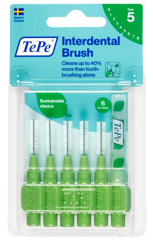 Tepe - Scovolino Verde 0,8mm - Misura 5 - 6 pezzi - Farmacia di Regoledo Srl