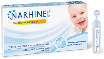 SOLUZIONE FISIOLOGICA PER ASPIRATORE NASALE NARHINEL 20 FIALE X 5 ML BIPACK - Farmacia di Regoledo Srl