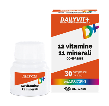 MASSIGEN DAILYVIT 12 VITAMINE 11 MINERALI 30 COMPRESSE RIVESTITE - Farmacia di Regoledo Srl