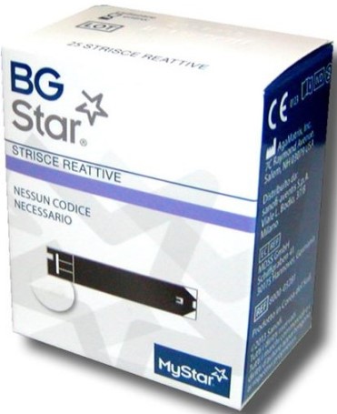 STRISCE REATTIVE MISURAZIONE GLICEMIA BGSTAR MYSTAR 25 PEZZI - Farmacia di Regoledo Srl