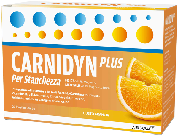 CARNIDYN PLUS 20 BUSTINE DA 5 G GUSTO ARANCIA - Farmacia di Regoledo Srl