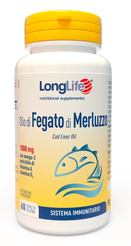 LONGLIFE OLIO FEGATO MERLUZZO 1000 MG 60 PERLE IN GELATINA - Farmacia di Regoledo Srl