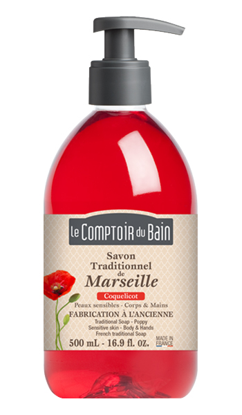 LE COMPTOIR DU BAIN SAPONE LIQUIDO MARSIGLIA PAPAVERO 500 ML - Farmacia di Regoledo Srl