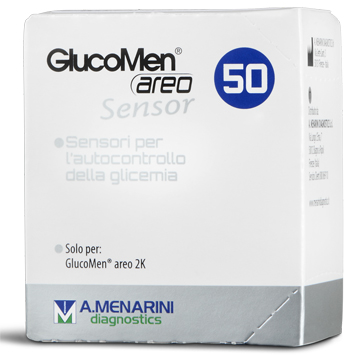 STRISCE MISURAZIONE GLICEMIA GLUCOMEN AREO SENSOR 50 PEZZI - Farmacia di Regoledo Srl