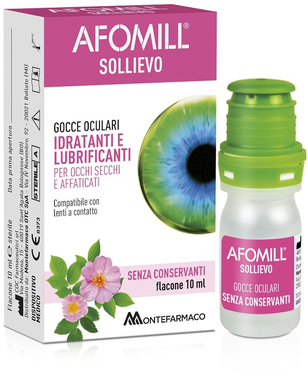 Afomill Sollievo - Gocce oculari Idratanti e Lubrificanti - Flaconcino 10ml - Farmacia di Regoledo Srl