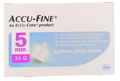 AGO PER PENNA DA INSULINA ACCU-FINE PEN NEEDLE ACCU-CHEK GAUGE 31 X 5MM 100 PEZZI - Farmacia di Regoledo Srl