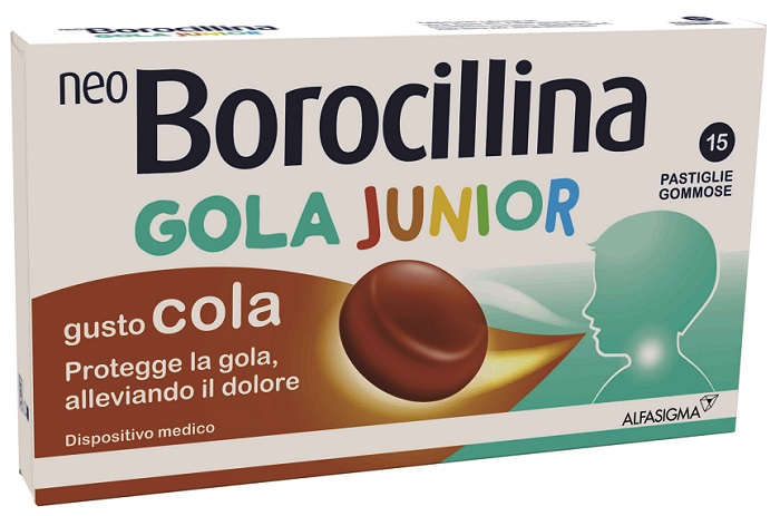 NEOBOROCILLINA GOLA JUNIOR 15 PASTIGLIE GUSTO COLA - Farmacia di Regoledo Srl