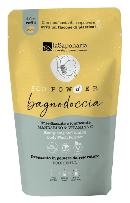 ECOPOWDER BAGNODOCCIA ENERGIZZANTE MANDARINO & VITAMINA C REFILL 25 G - Farmacia di Regoledo Srl