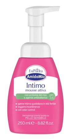 EUPHIDRA AMIDOMIO INTIMO MOUSSE ATTIVA PH 3,5 250 ML - Farmacia di Regoledo Srl
