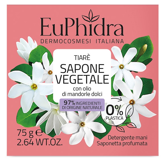 EUPHIDRA SAPONETTA VEGETALE TIARE' 75 G - Farmacia di Regoledo Srl