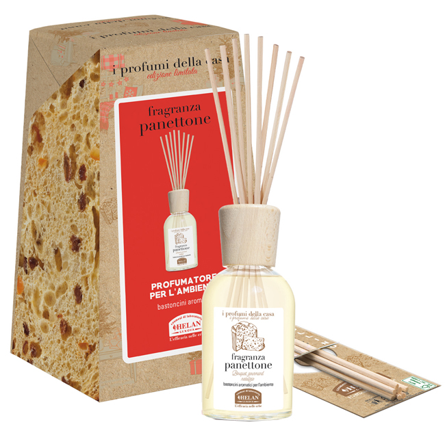 Helan - Profumatore ambiente a bastoncini - Aroma Panettone 1 litro - Farmacia di Regoledo Srl