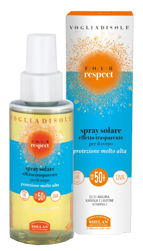 VOGLIA SOLE RESPECT SPRAY SOLARE EFFETTO TRASPARENTE SPF5+ 150 ML - Farmacia di Regoledo Srl