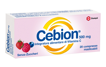 CEBION MASTICABILE SENZA ZUCCHERO VITAMINA C 500 MG 20 COMPRESSE - Farmacia di Regoledo Srl