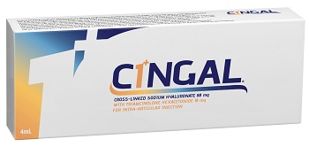 SIRINGA PRERIEMPITA INTRA ARTICOLARE CINGAL 4 ML 22MG/ML ACIDO RETICOLATO CON 4,5 MG/ML TRIAMCINOLONE ESACETONIDE - Farmacia di Regoledo Srl