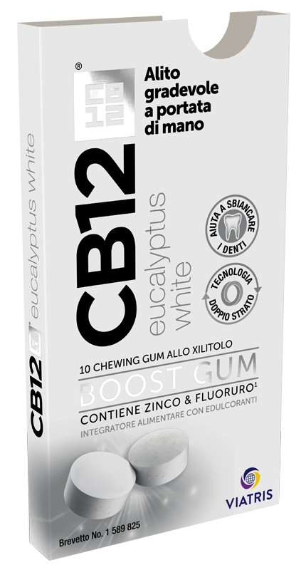 CB12 - Boost Eucalyptus White - 10 gomme da masticare - Farmacia di Regoledo Srl