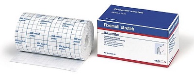 FASCIA AUTOADESIVA IPOALLERGENICA FIXOMULL STRETCH PER FISSAGGIO CATETERI M 10 X 10 CM - Farmacia di Regoledo Srl