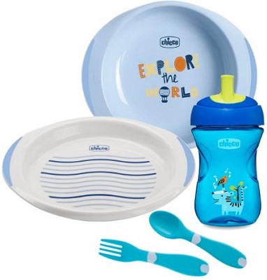 Chicco - Set pappa 6+ mesi Azzurro - Farmacia di Regoledo Srl
