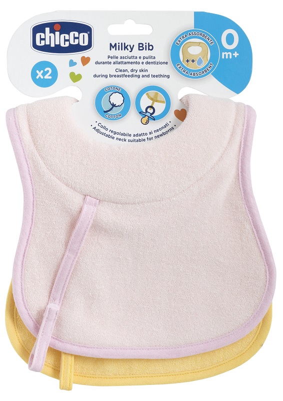 Chicco - Bavaglina Rosa da 0+ mesi 2 pezzi - Farmacia di Regoledo Srl