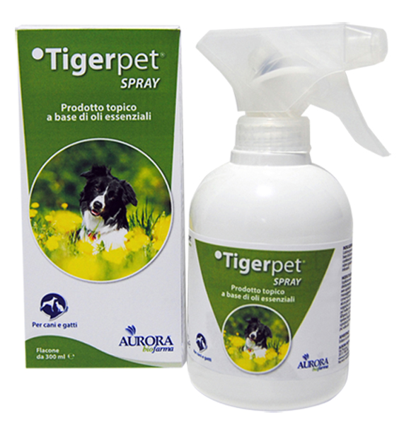 Tigerpet spray - Spray topico a base di olii essenziali per cane e gatto - 300ml - Farmacia di Regoledo Srl