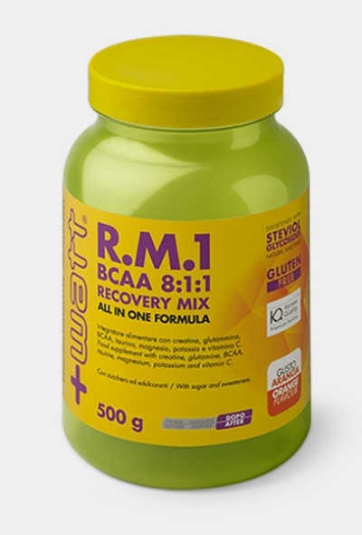 +Watt - R.M.1 BCAA 8:1:1 Recovery Mix - Gusto Arancia 500 grammi - Farmacia di Regoledo Srl