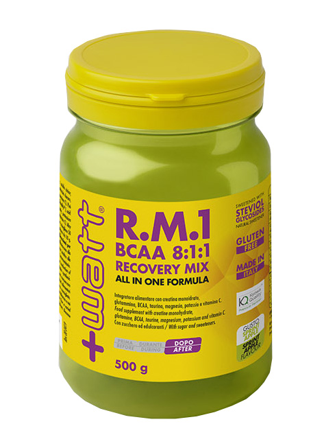 +Watt - R.M.1 BCAA 8:1:1 Recovery Mix - Gusto Sprint Apple 500 grammi - Farmacia di Regoledo Srl
